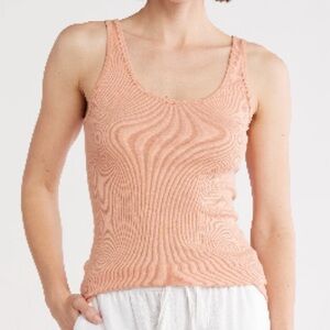 NEW Vince Pima Cotton & Modal Tank in Dark Apricot Clay